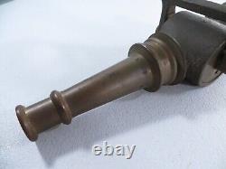 Buse de tuyau d'incendie en laiton vintage 9,5 pouces de long ouverture 1/2