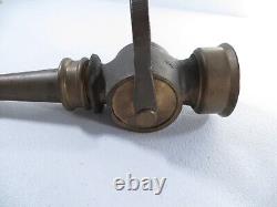 Buse de tuyau d'incendie en laiton vintage 9,5 pouces de long ouverture 1/2