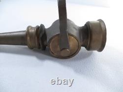 Buse de tuyau d'incendie en laiton vintage 9,5 pouces de long ouverture 1/2