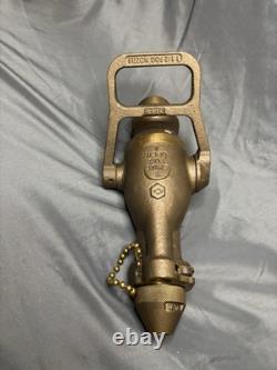 Buse de tuyau d'incendie en laiton vintage Akron brouillard d'eau steampunk industriel
