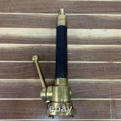 Buse de tuyau d'incendie en laiton vintage et en caoutchouc