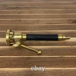 Buse de tuyau d'incendie en laiton vintage et en caoutchouc