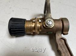 Buse de tuyau d'incendie marine en laiton massif Elkhart, 95 GPM, grade militaire NSN