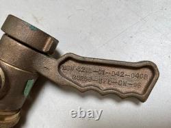 Buse de tuyau d'incendie marine en laiton massif Elkhart, 95 GPM, grade militaire NSN