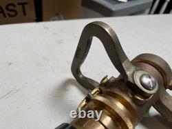 Buse de tuyau d'incendie marine en laiton massif Elkhart, 95 GPM, grade militaire NSN