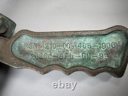 Buse de tuyau d’incendie militaire américaine vintage en laiton 1,5 NPSH NSN 4210-00-465-1906 RARE