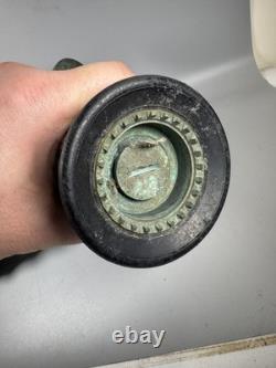 Buse de tuyau d’incendie militaire américaine vintage en laiton 1,5 NPSH NSN 4210-00-465-1906 RARE