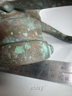 Buse de tuyau d’incendie militaire américaine vintage en laiton 1,5 NPSH NSN 4210-00-465-1906 RARE