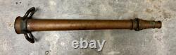 Buse de tuyau d'incendie vintage antique en laiton massif HB Sherman MFG Co à alésage lisse