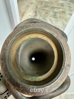 Buse de tuyau d'incendie vintage antique en laiton massif HB Sherman MFG Co à alésage lisse