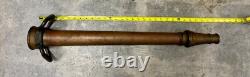 Buse de tuyau d'incendie vintage antique en laiton massif HB Sherman MFG Co à alésage lisse