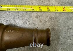 Buse de tuyau d'incendie vintage antique en laiton massif HB Sherman MFG Co à alésage lisse