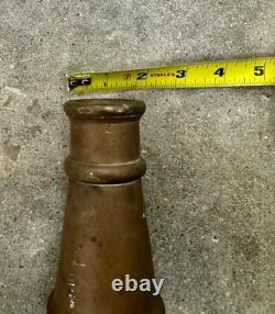 Buse de tuyau d'incendie vintage antique en laiton massif HB Sherman MFG Co à alésage lisse
