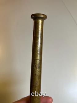 Buse de tuyau d'incendie vintage en laiton massif, embout fileté conique 12, antique incendie