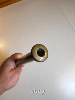 Buse de tuyau d'incendie vintage en laiton massif, embout fileté conique 12, antique incendie