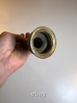 Buse de tuyau d'incendie vintage en laiton massif, embout fileté conique 12, antique incendie