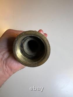 Buse de tuyau d'incendie vintage en laiton massif, embout fileté conique 12, antique incendie