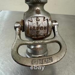Buse de tuyau de camion de pompier ALFCO en laiton nickelé VTG, métal, 9 pouces de long