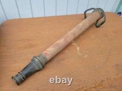 Buse de tuyau incendie en laiton et cuivre vintage 30 Boston Woven Hose & Rubber Co