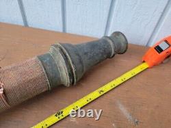 Buse de tuyau incendie en laiton et cuivre vintage 30 Boston Woven Hose & Rubber Co