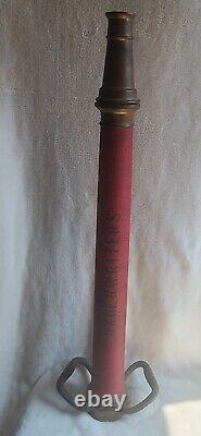 Buse en laiton de tuyau d'incendie vintage 1968 Powhatan B&I Works NS 30 pompier West VA