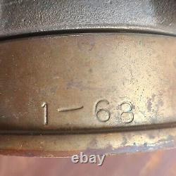 Buse en laiton de tuyau d'incendie vintage 1968 Powhatan B&I Works NS 30 pompier West VA