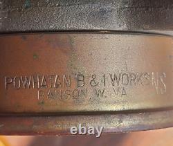 Buse en laiton de tuyau d'incendie vintage 1968 Powhatan B&I Works NS 30 pompier West VA
