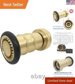 Buse en laiton réglable pour tuyau d'incendie 1-1/2 NST/NH à usage polyvalent, 100 psi