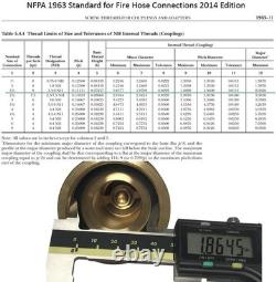 Buse en laiton réglable pour tuyau d'incendie 1-1/2 NST/NH à usage polyvalent, 100 psi