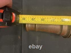 Buse en laiton vintage pour tuyau d'incendie 30, décor de pompier à deux poignées
