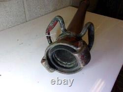 Buse en laiton vintage pour tuyau d'incendie Phil. Conn