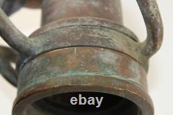 Buse et tuyau de tuyau d'incendie en laiton antique HB SHERMAN MFG CO 12-17 S poinçon en diamant