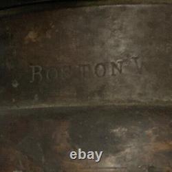 C. 1900 Vintage Boston Hose Co. Baignoire D'incendie En Laiton Enveloppée Baignoire Playpipe 30 Pouces