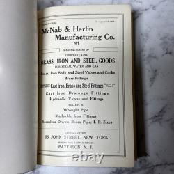 Catalogue McNAB & HARLIN de 1916 : vannes, jauges d’eau, lances d’incendie, sifflets