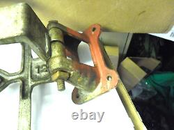 Dévidoir vintage en fonte pour tuyau d'incendie fin des années 1800 début des années 1900 avec support 22 X 14.5