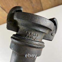 Douche de pompier en laiton vintage, J. H. Clay, Philadelphie, grande 17
