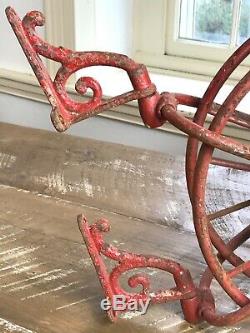 Early Antique Wirth & Co. Knox Fire Hose Reel Red