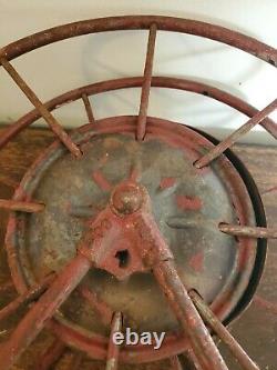 Early Antique Wirth & Knox Co. Fire Hose Reel Red Large Make Offer