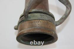 Embout de tuyau d'incendie en laiton ancien et tuyau HB SHERMAN MFG CO 12-17 S Diamant Hallmark