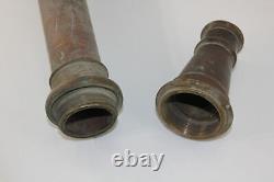 Embout de tuyau d'incendie en laiton ancien et tuyau HB SHERMAN MFG CO 12-17 S Diamant Hallmark