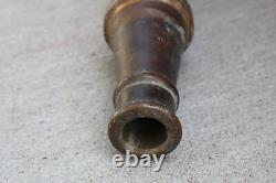Embout de tuyau d'incendie en laiton ancien et tuyau HB SHERMAN MFG CO 12-17 S Diamant Hallmark