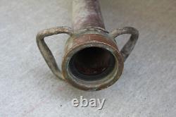 Embout de tuyau d'incendie en laiton ancien et tuyau HB SHERMAN MFG CO 12-17 S Diamant Hallmark