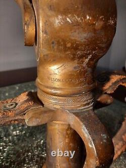 Embout de tuyau d'incendie en laiton antique, rare et ancien des années 1900