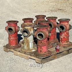 Ensemble de 8 HYDRANTS INCENDIE MUELLER RÉCUPÉRÉS, années 1980-1990, 22,25 pouces de hauteur, 117 lbs chacun