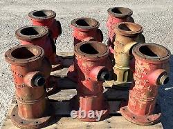 Ensemble de 8 HYDRANTS INCENDIE MUELLER RÉCUPÉRÉS, années 1980-1990, 22,25 pouces de hauteur, 117 lbs chacun