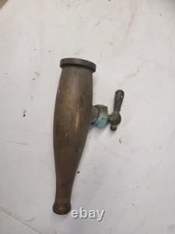 GOUJON DE HOSE À INCENDIE EN LAITON ANTIQUE Buse à mousse Fabricant inconnu Unique