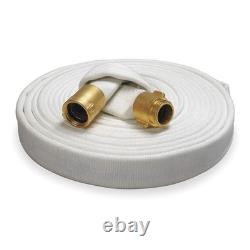 GRAINGER APPROVED 1FEL5 Tuyau d’incendie, 50 pi, blanc, polyester 1FEL5