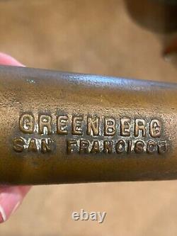 GREENBERGE / SAN FRANCISCO buse de tuyau d'incendie en laiton antique