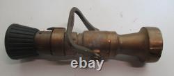 Goujon de tuyau d'incendie Elkhart Brass 3 x 14 brouillard jet droit VINTAGE grand