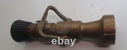 Goujon de tuyau d'incendie Elkhart Brass 3 x 14 brouillard jet droit VINTAGE grand